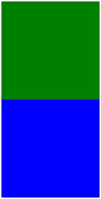 上から緑、青に並んでいる正方形が表示されています。